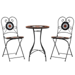 Mozaikinis bistro komplektas, terakota/baltas, geležis/keramika CFE36246