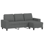 Trivietė sofa，Poilsio sofa su pakoja, tamsiai pilkos spalvos, 180cm, audinys CFE43784