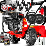 Benzininė kultivatorė VENOM 196 cm&sup3;, 48 cm, atbulinė pavara, galinis agregatas