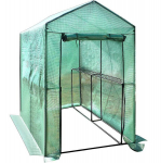 Kompakti ir talpi mini &scaron;iltnamė lauko erdvėms ir terasoms 155&times;140&times;200 cm patvari PVC plėvelė su lentynomis BESK