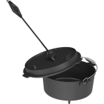 Lauko laužavietė sodui ir terasai &Oslash; 58 cm su dangčiu ir kabliu-žarstekliu stabilios metalinės kojos 68&times;23 cm 330498 Browin