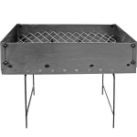 Anglinis grilis stačiakampis mėsai ir daržovėms kepti lauke 870x350x180mm plienas 9071489 BESK