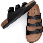 Vyri&scaron;kos sandalos Saitdress Cork Footbed Slides, juodos