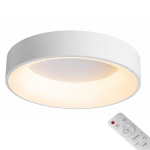 LED lubinis &scaron;viestuvas plafonas 60cm baltas, 60W 5450lm su pulteliu, 3 spalvų keitimas, modernus dizainas
