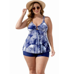 Moteri&scaron;kas tankini su formuojančiu efektu Saitdress, mėlynas, 2XL