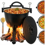 Ketaus katilas kazanas, vengri&scaron;kas medžioklės puodas, emaliuotas, pastatomas, 10 l