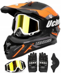 Krosinis pilno veido &scaron;almas BMX, Motokrosui 58&ndash;59 cm + akiniai, pir&scaron;tinės