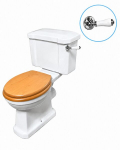 Kompakti&scaron;kas tualeto puodas RETRO Windsor + sėdynė DUROPLAST Soft Close su medine apdaila / pu&scaron;ies fanera