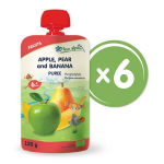 &bdquo;Obuolių, kriau&scaron;ių ir bananų" ekologi&scaron;ka tyrelė FLEUR ALPINE, nuo 6 mėn., 120 g x 6 vnt