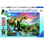 Dėlionė Gyvūnai - Ravensburger - Dinozaurų laikais - 100-200 dalių - Žalias - Berniukas