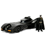 Metalinis DC Comics Batman Batmobile 1989 m. automobilis + figūrėlių rinkinys, juodas