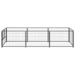 vidaXL Voljeras &scaron;unims, juodos spalvos, 3m&sup2;, plienas, Juoda