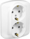 Dvigubas Schuko elektros lizdas Simon Basic, baltas