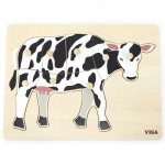 Medinė dėlionė vaikams - Karvutė Puzzle Viga