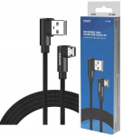 Micro Usb laidas su 90&deg; kampu, 2m, 2.4a, greitas įkrovimas