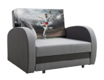 Miegamasis fotelis LOLA Football, pilka/grafito