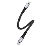 Kabelis Dudao USB-C - USB-C, 23 cm, juodas