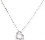 Amen Originalus sidabrinis karoliai su Love CLHE2 cirkoniais, Silver