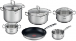 Tefal Duetto+ 10 dalių puodų ir keptuvės rinkinys, nerūdijantis plienas