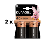 Baterijos DURACELL D, LR20, 2vnt x 2 pak. pakuotė
