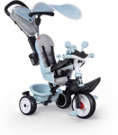 Stumiamas triratukas Smoby Baby Driver Plus, pilkas
