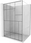 Walk-in du&scaron;o sienelė Mexen Kioto, white/juodas ra&scaron;tas, 70,80,90,100,110,120x200 cm