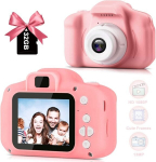 Fotoaparatas vaikui su atminties kortele 8 GB, 5 žaidimai, rožinė spalva