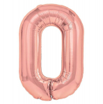 Folijos balionas skaičius 0, rožinio aukso sp., 100cm