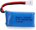 2 vienetai įkraunamų lipo baterijų 3.7v, 380mAh, skirtų Rc kvadrikopteriams HUBSAN X4 H107L H107C H107D H107 V252 JXD 385