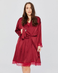 Chalatas moterims Mona Satin, raudonas