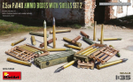 Klijuojamas Modelis MiniArt 35402 7.5cm PaK40 Ammo Boxes with Shells Set 2 1/35