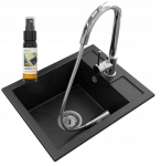 Granitinė virtuvės plautuvė Granitan, juoda