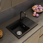 Granitinė plautuvė Granitan, juoda