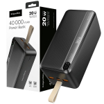 Atsarginis maitinimo &scaron;altinis ("Power Bank") maitinimo blokas kruger&matz 40000 mah ličio jonų su qc ir pd funkcijomis