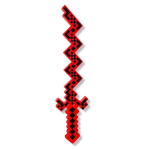 Žaislinis Minecraft stiliaus kardas, raudonas