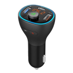 Automobilinis Art FM bangų moduliatorius su Bluetooth 5.0 + USB A QC3.0 + C tipas (i&scaron; viso 30 W) FM-73, juodas