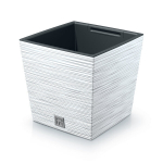 Balta plastikinė 10l vazono dangtis 24x24cm su vidiniu įdėklu