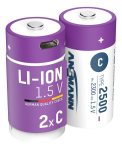 Ansmann įkraunami elementai C, 1.5V, 2500mAh, 2.5A, 2 vnt.
