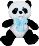 Pliu&scaron;inė panda 20cm su mėlyna peteli&scaron;ke