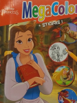 SPALVINIMO KNYGELĖ DISNEY PRINCESĖS MEGA SPALVOS SU LIPDUKAIS ARIEL MERIDA PELENĖ