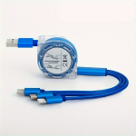MFI sertifikuotas 3-in-1 USB įkrovimo kabelis, Mėlyna