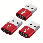 USB-C į USB Adapteris Įkrovimui, 3 vnt., 3 vnt juodos spalvos