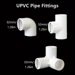 12vnt PVC vamzdžių jungtys: 90&deg; alkūnės, tri&scaron;akiai ir 4 kryptys., DN25 (2,54 cm)