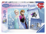 Dėlionių rinkinys Ravensburger Ledo &scaron;alis (Frozen) Žiemos nuotykiai 3x49 detalės, 092642