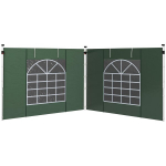 &Scaron;oninės sienos 3 x 3/ 3 x 6 m paviljonui, &scaron;oninės tentinės su langais, durimis, atsarginės sienos &scaron;ventiniam palapinei, oksfordo audinys, žalias, Žalioji
