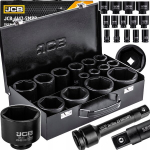 Smūginės giluminės galvutės Jcb 3/4", 15 vnt., 17-65 mm