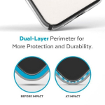 Speck Presidio Perfect-Clear su smūgio geometrija &ndash; iPhone 14 Plus dėklas su MICROBAN danga (skaidrus / juodas) &ndash;
