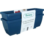 Gėlių dėžutė RIVIERA EVA - 2 vazonų rinkinys - Plastikinė - 57 cm - Mėlyna