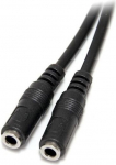 &bdquo;Slim stereo skirstymo kabelis - STARTECH - Patinas 3,5 mm į 2 moteri&scaron;kas - Juodas - 20 cm&ldquo;