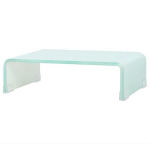TV stovas/monitoriaus pakyla, baltas stiklas, 40x25x11 cm